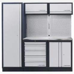 Vente flash ???? Système De Rangement Modulaire KRAFTWERK Mobilio - 3 éléments - Plan De Travail Inox - 3964AIX ????